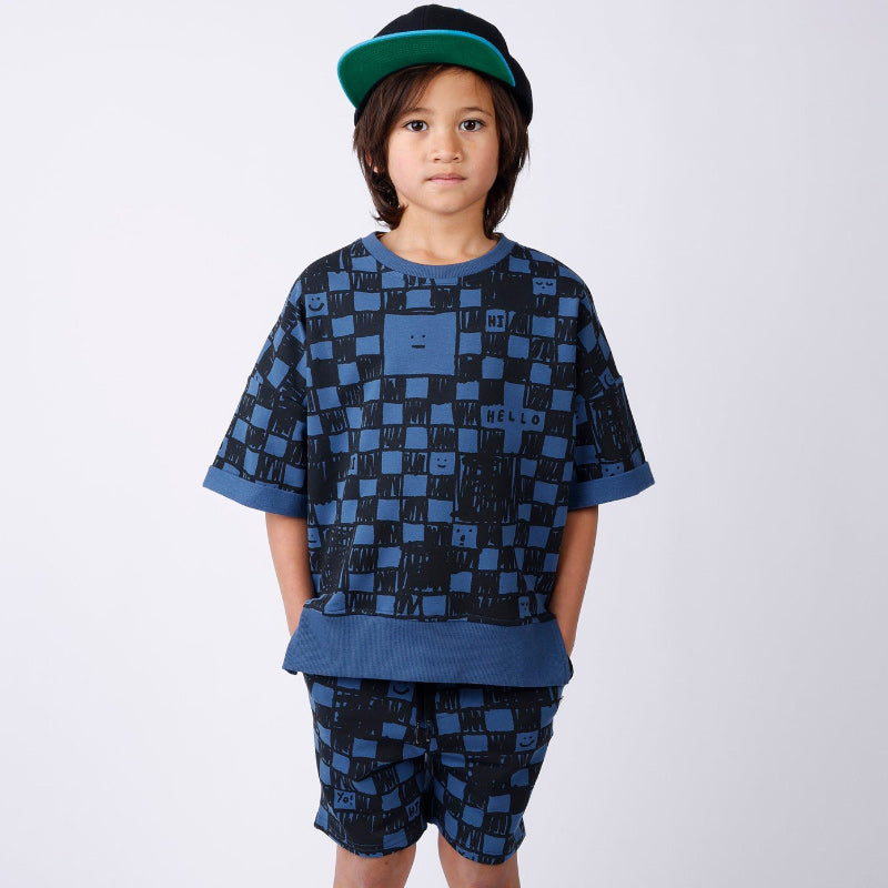 Minti SS Crew - Sketchy Grid Midnight