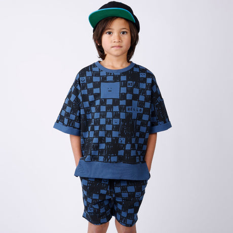 Minti SS Crew - Sketchy Grid Midnight