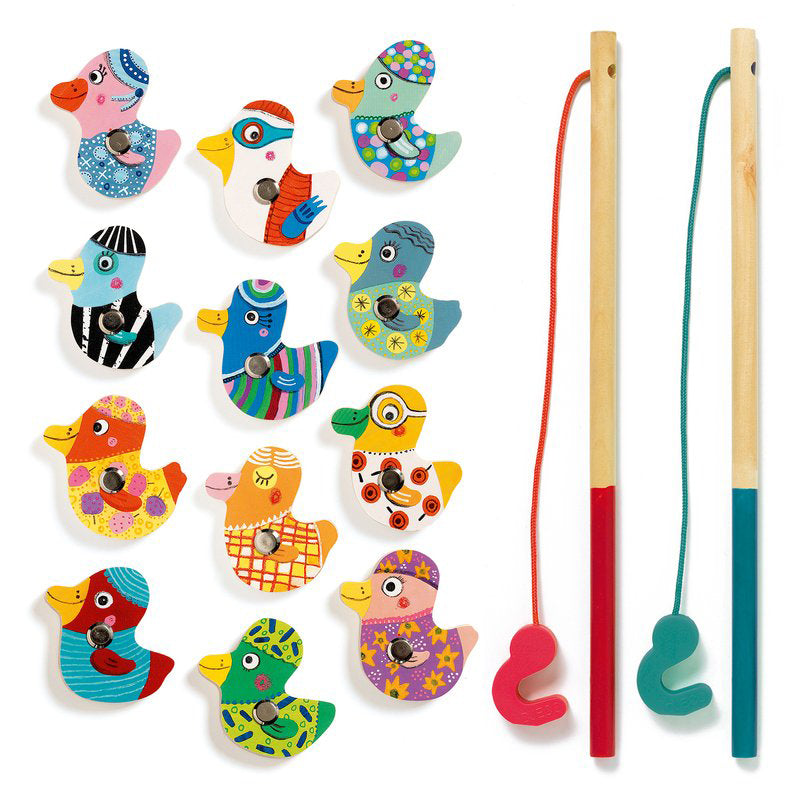 Djeco 12PC Magnetic Duck Fishing