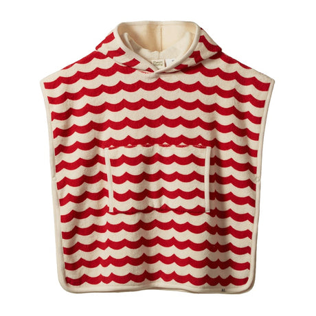 Nature Baby Poncho Towel - Waves Red