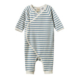 Nature Baby Kimono Stretch & Grow Terry - Sailor Stripe Powder Blue
