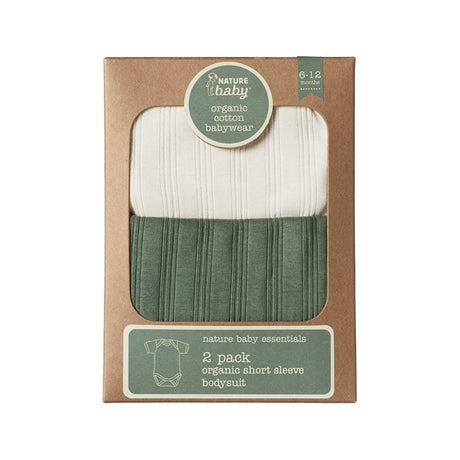 Nature Baby SS Bodysuit Derby 2PK - Nat/Nettle