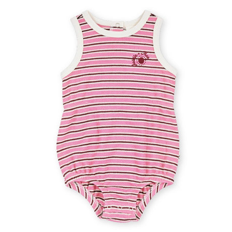 Goldie + Ace Waffle Bubble Romper - Pink