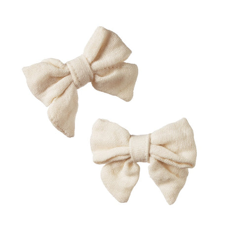 Nature Baby Bow Hair Clips 2PK - Natural Crinkle