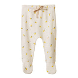 Nature Baby Footed Rompers - Pointelle Lemon