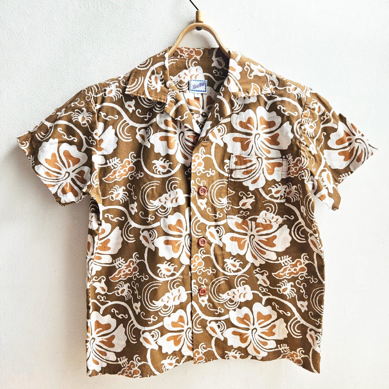 Shorties Disco Shirt Tan Hawaiian Cotton