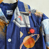 Shorties Disco Shirt Retro Space Navy with Satellites