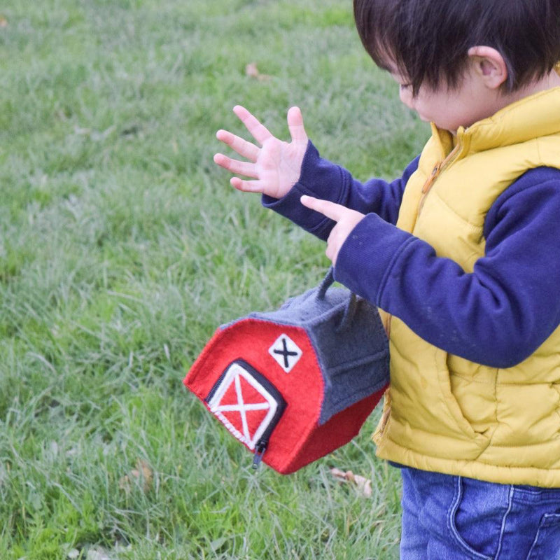 Felt Finger Puppet - Farm Barn Bag