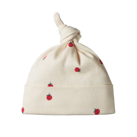 Nature Baby Knotted Beanie - Raspberry Print