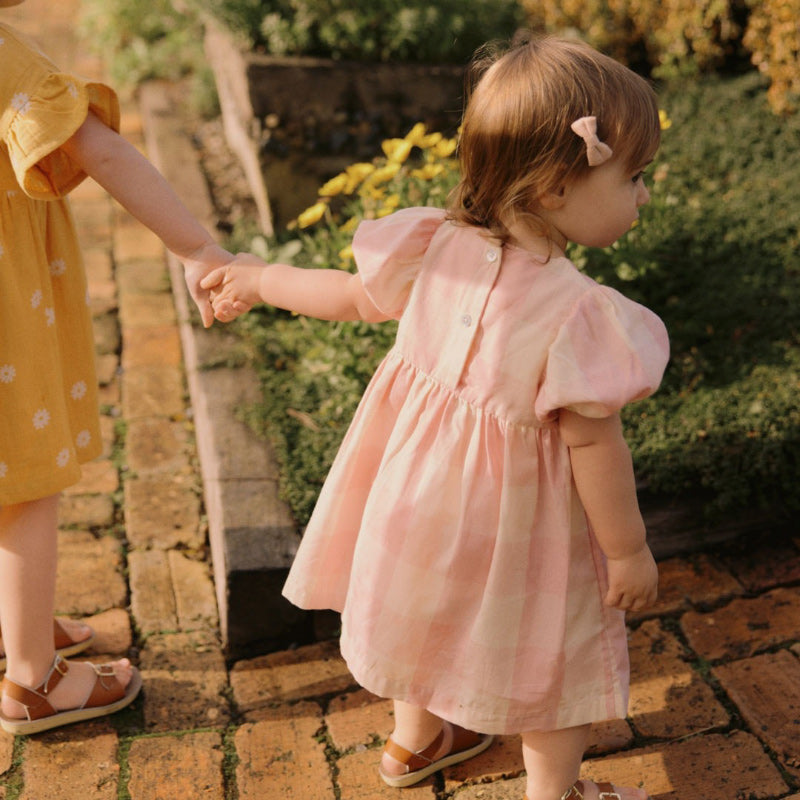 Nature Baby Albertine Dress - Summer Rose Check