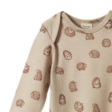 Nature Baby Merino Ess LS Bodysuit - Happy Hedgehog