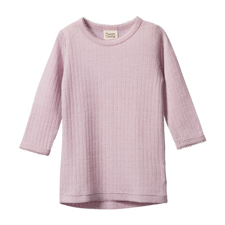 Nature Baby Merino Cloud Tee - Lilac Pointelle