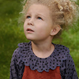 Nature Baby Ruffle Cameron Blouse - Violet Polka Dot