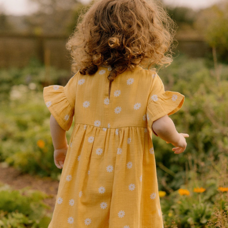 Nature Baby Muslin Clara Dress - Chamomile Sunshine