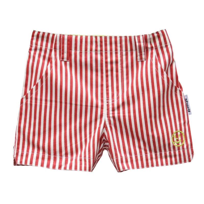 Sherif Miles Drill Shorts - Red Stripe