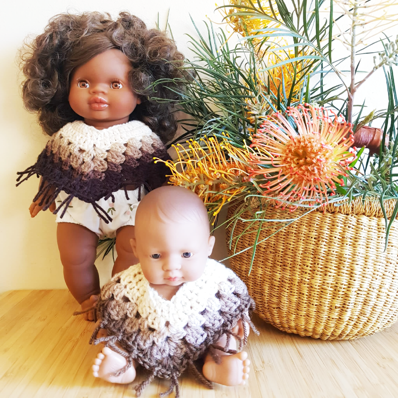 Shorties Dolls Boho Poncho - Large fits 38cm doll