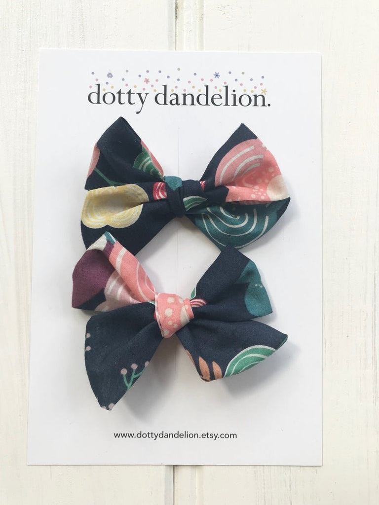 Dotty Dandelion Pigtail Sets - Violet