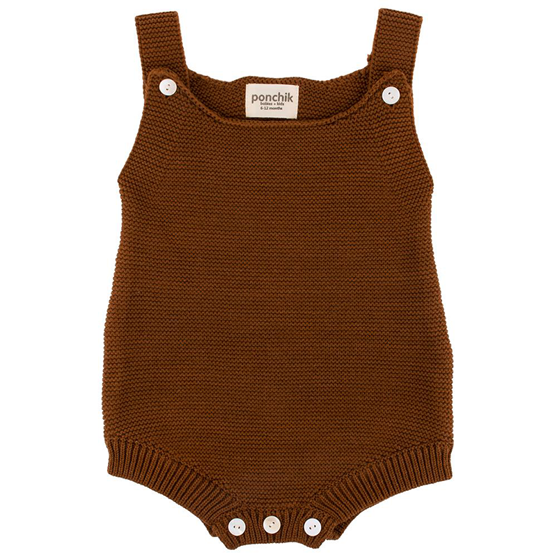 Ponchik Knitted Romper - Maple Syrup Knit