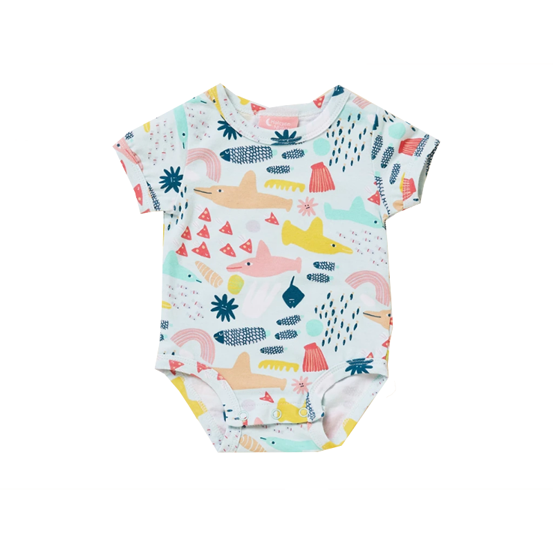 Halcyon Nights SS Bodysuit- Swim Team