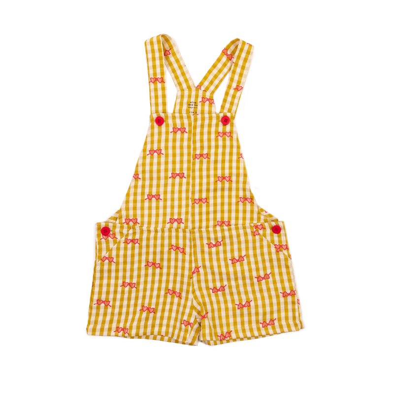 Olive & The Captain Sunny Lemon Gingham Overalls