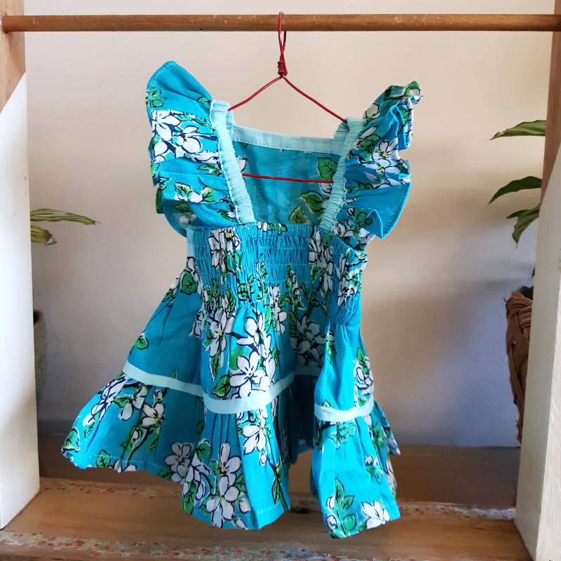 Coco & Ginger Dolls Lilas Dress - Almond Blossom Sea Glass
