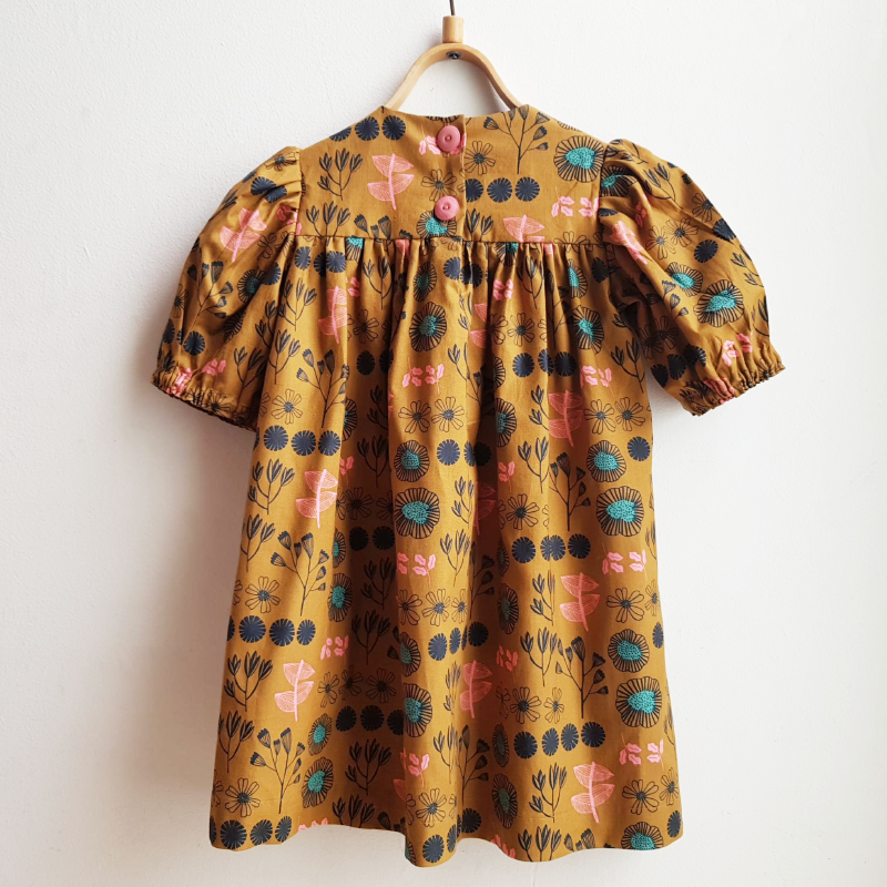 Shorties Full Sleeve Folk Dress Rust Floral