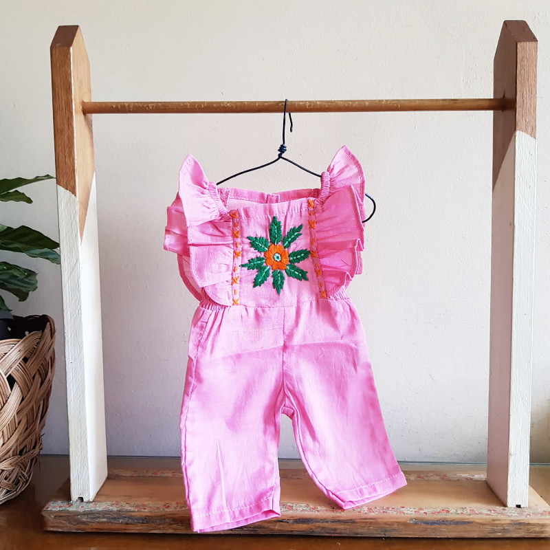Coco & Ginger Dolls Wilde Jumpsuit - Hand Embroidery Rose