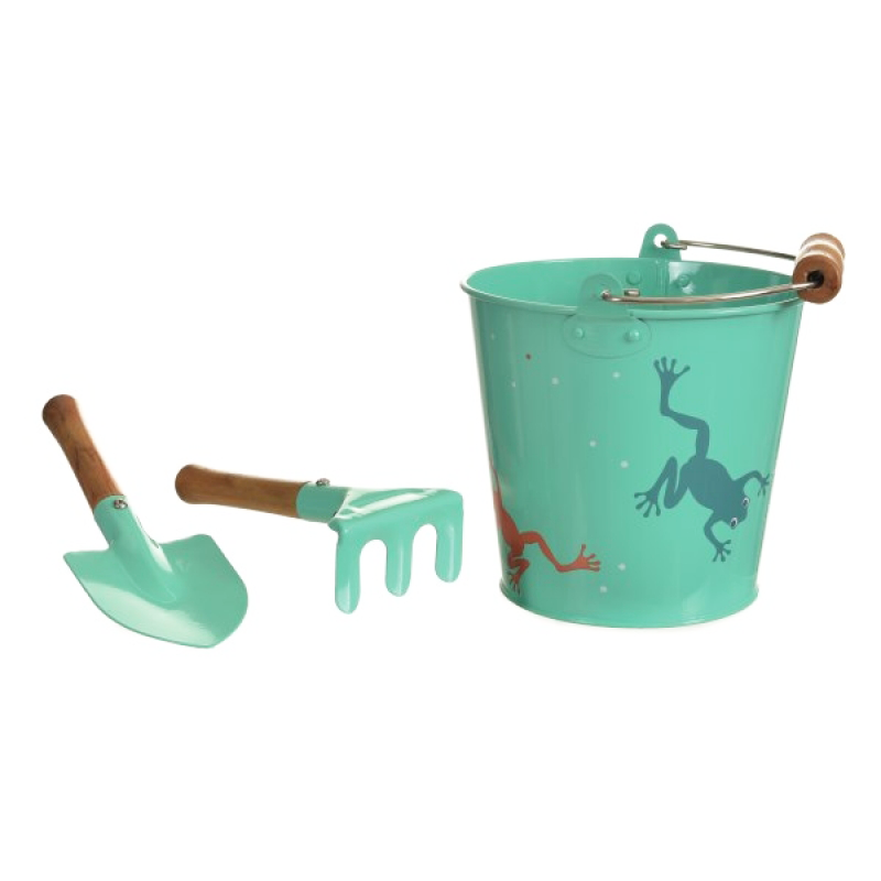 Egmont Bucket with Spade and Rake - Frog
