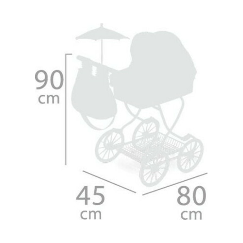 De Curves - Dolls Pram with Umbrella