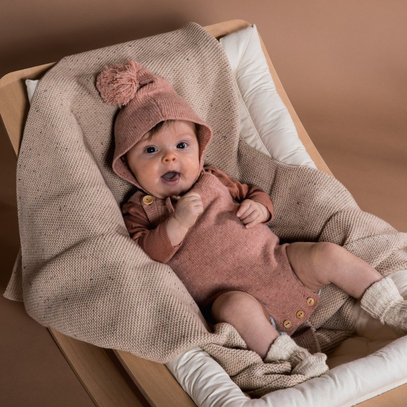 Grown Speckle Merino Bonnet - Coral