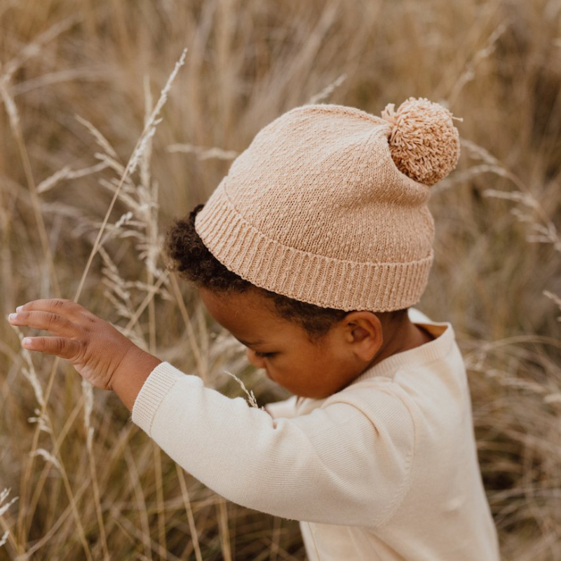 Grown Slub Pom Pom Beanie - Sandstorm
