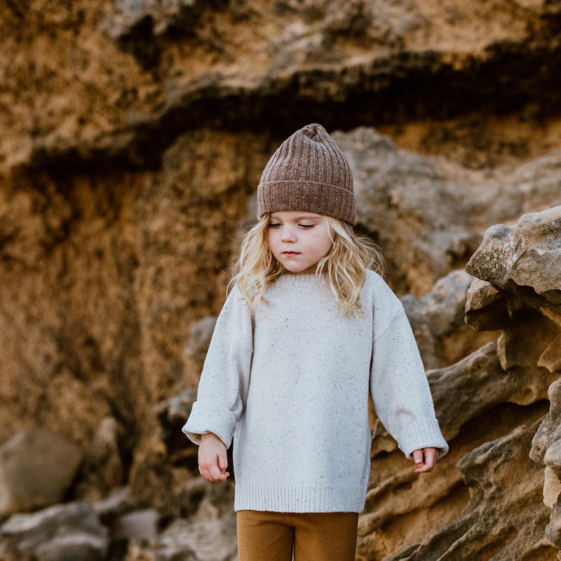 Grown Speckled Merino Pullover - Snow