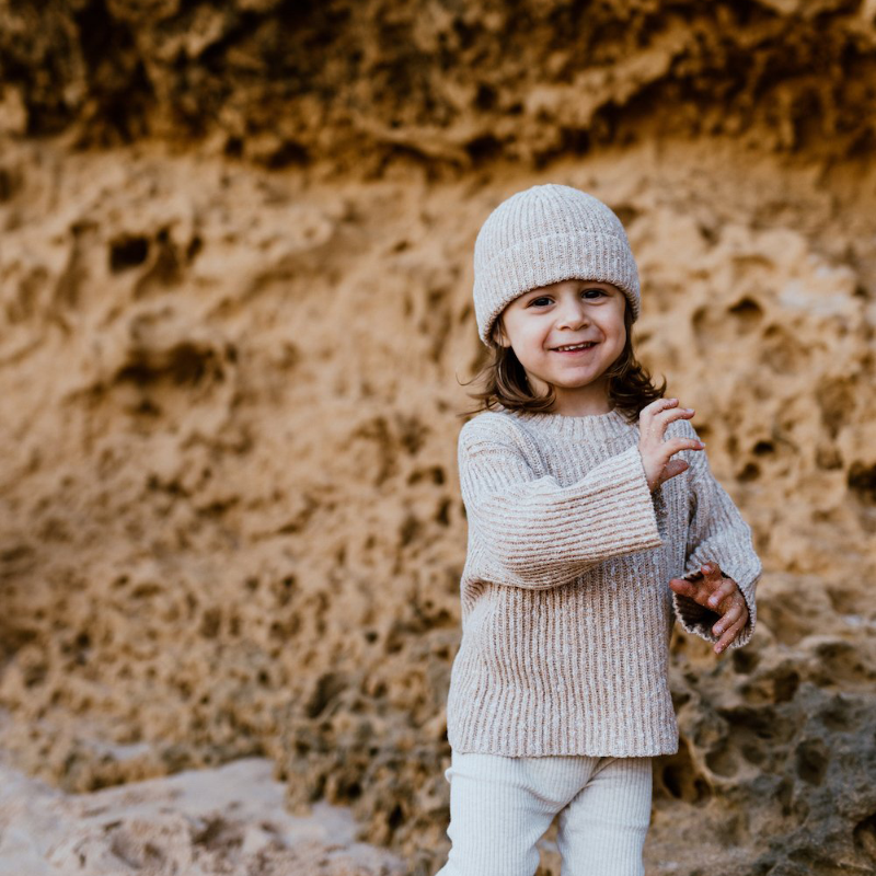 Grown Chunky Rib Beanie - Ecru
