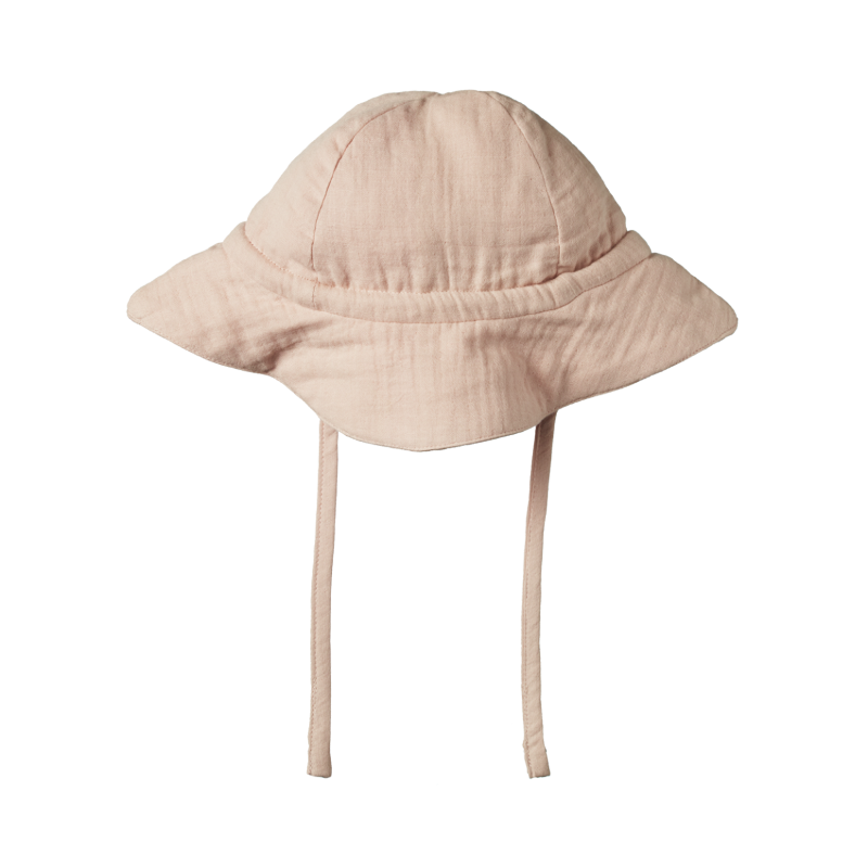 Nature Baby Crinkle Muslin Sunhat - Rose Dust