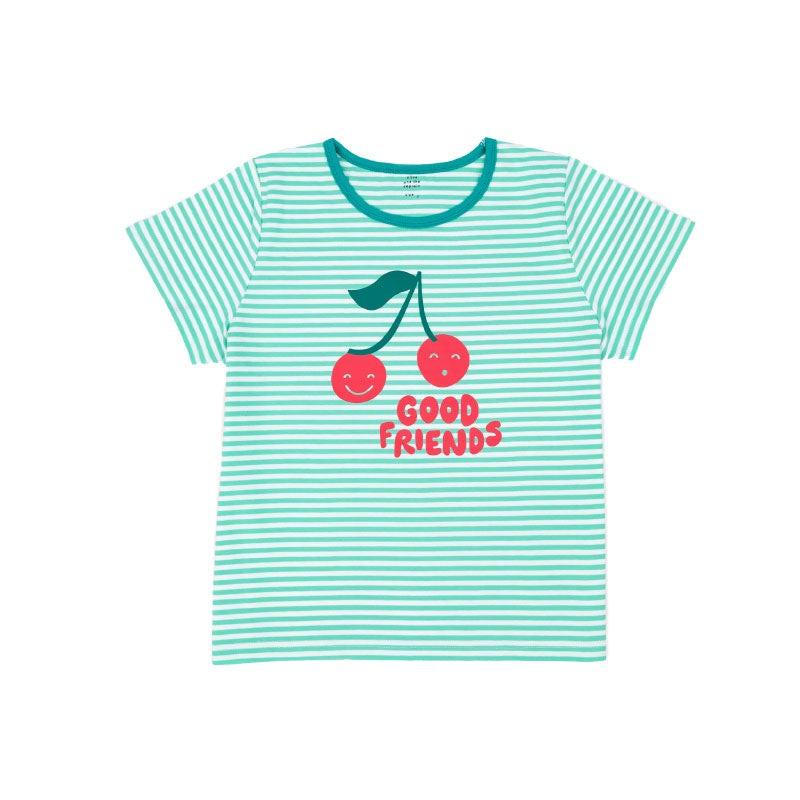Olive And The Captain Good Friends Tee - Stripe Cherry