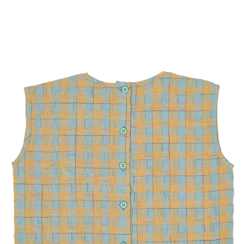 Olive And The Captain Boxy Singlet - Disco Neon Gingham