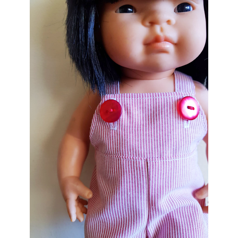 Pin Stripe Doll Overalls - Large