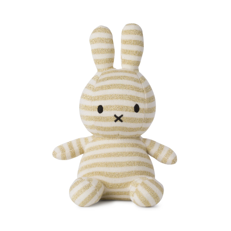 Miffy - Sitting Organic Cotton Sparkle Stripe Cream 23cm