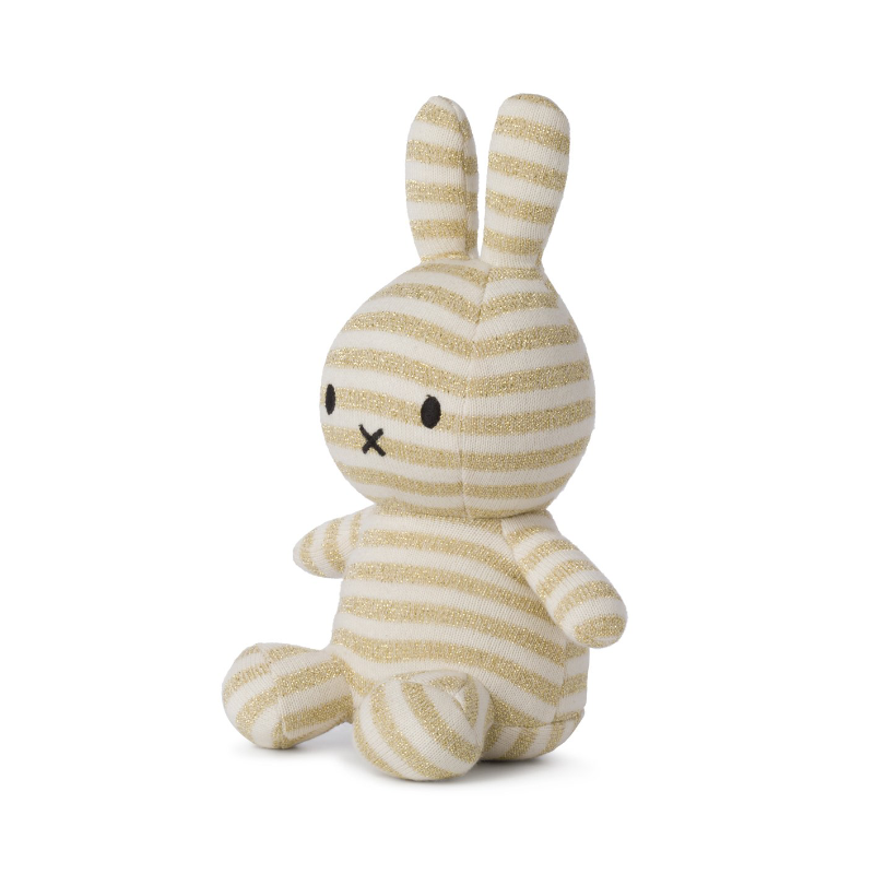 Miffy - Sitting Organic Cotton Sparkle Stripe Cream 23cm