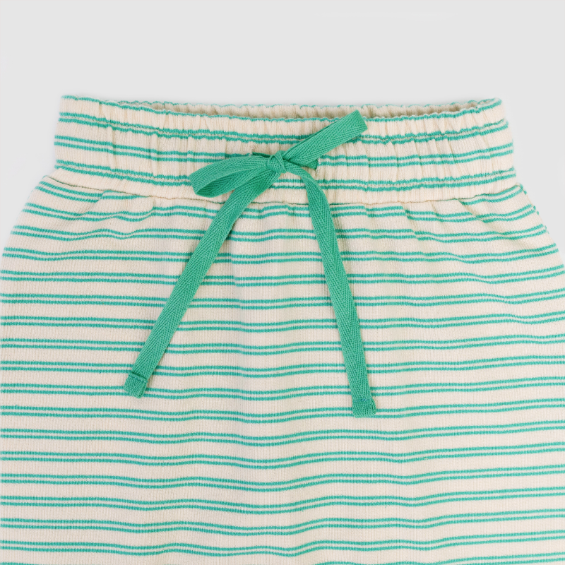 Olive & The Captain Slim Fit Harem Pants - Rib Turquoise Stripe
