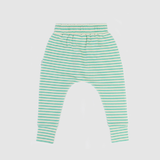 Olive & The Captain Slim Fit Harem Pants - Rib Turquoise Stripe