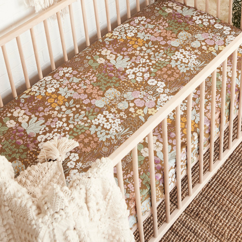 Banabae Hemp/Org Cotton Cot Sheet - Wild Meadow