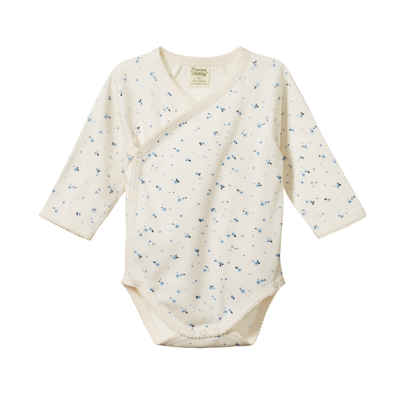 Nature Baby L/S Kimono Bodysuit - Daisy