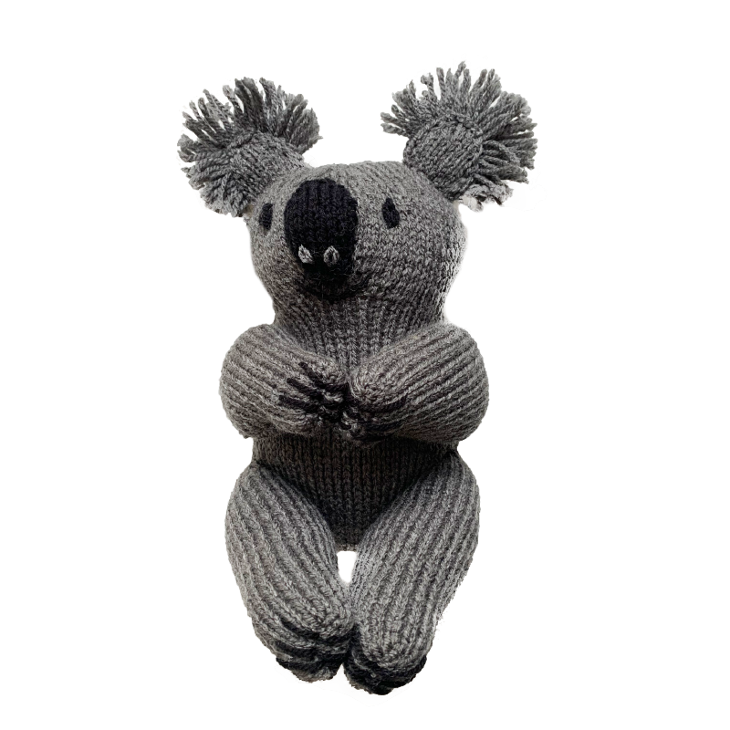 Hand Knitted Woolly Koala - Dark Grey