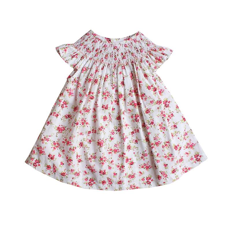 Meleze Hand Smock Baby Set - Blue Floral