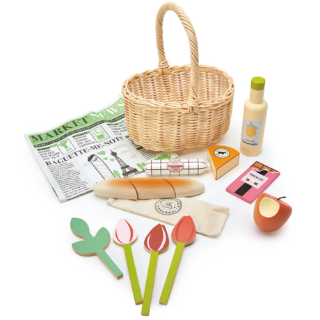 Tender Leaf Wicker Shopping Basket Set