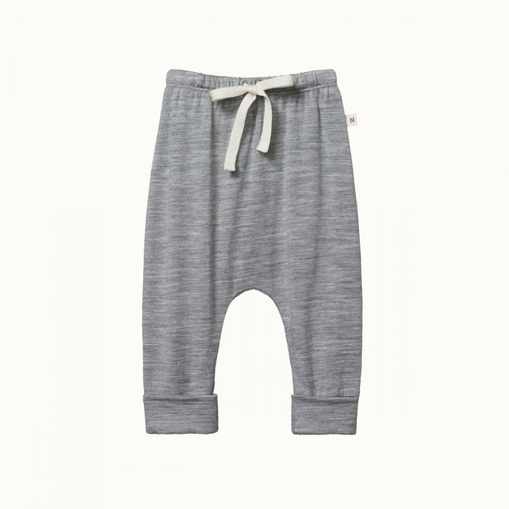 Nature Baby Merino Drawstring Pants - Grey Marle