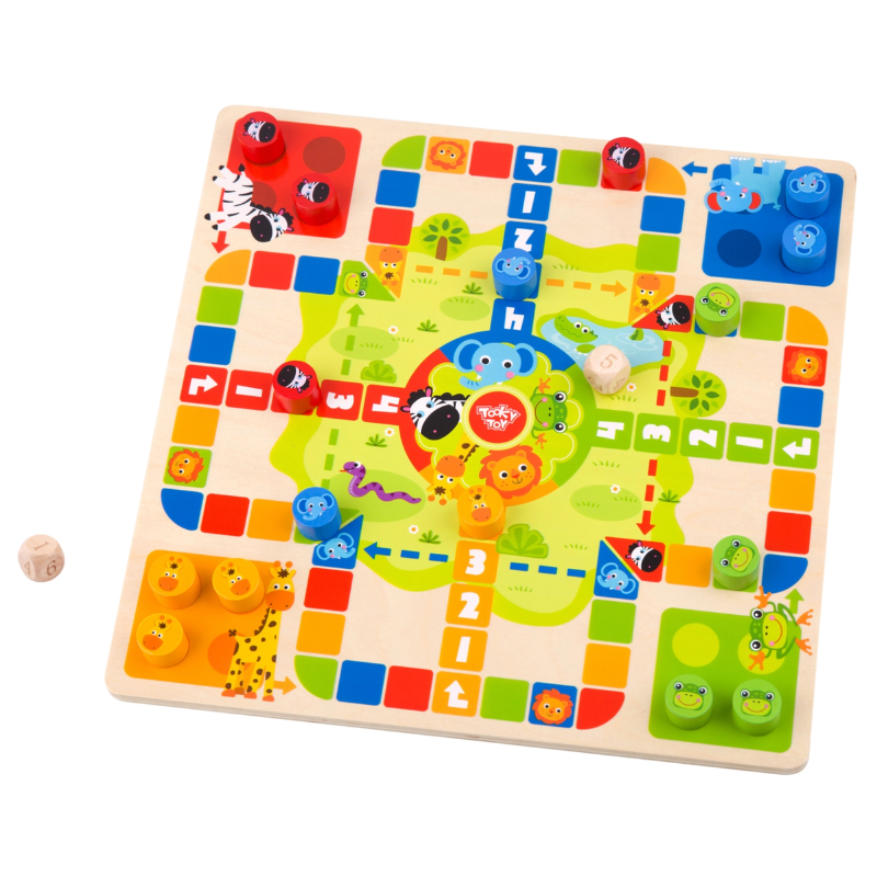 2 In 1 Wooden Board Game - Ludo/Snakes Ladders