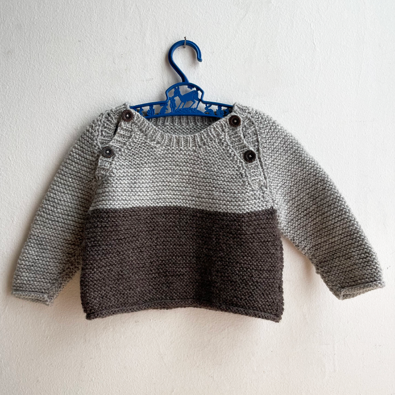 Handknitted Jumper - Grey/Brown
