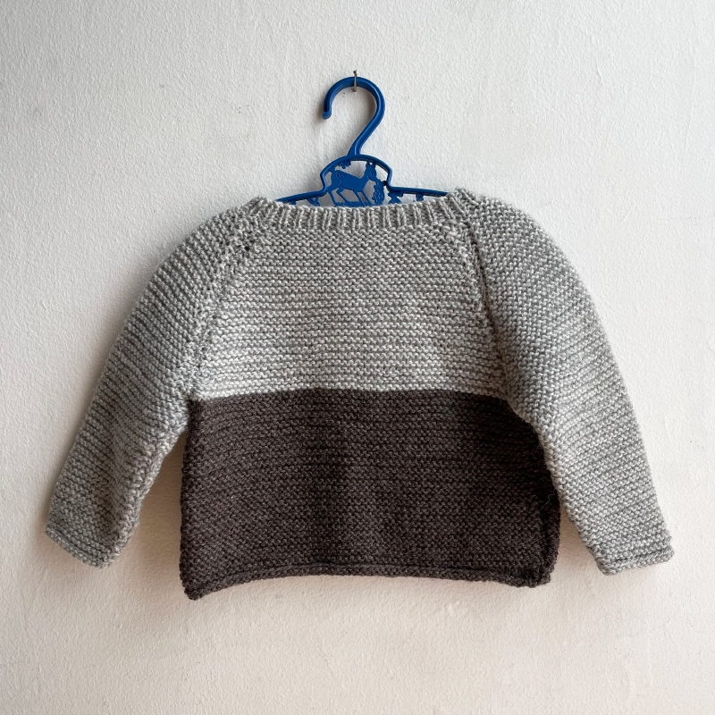 Handknitted Jumper - Grey/Brown